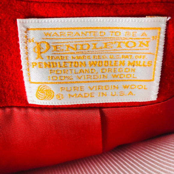 Vintage Pendleton Suit Jacket Blazer Womens 8 Red Pockets Wool USA Long Sleeve - Picture 7 of 9